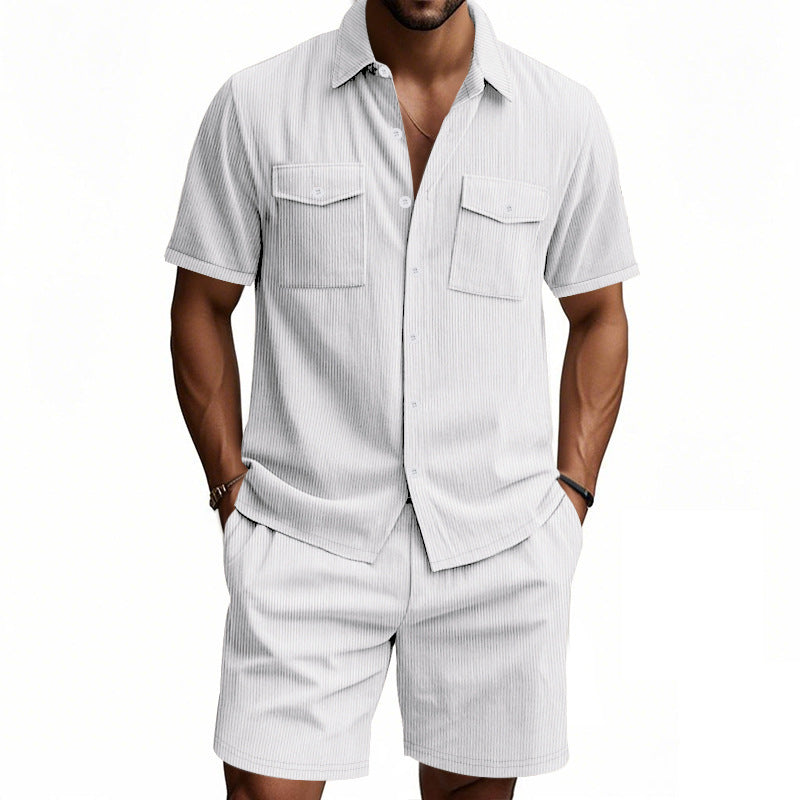 Herren Kurzarm Hemd und Shorts Set Echoarchiv