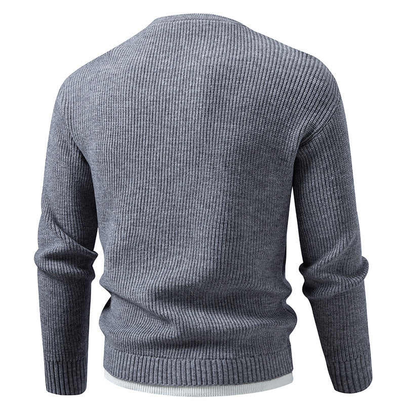 Herren Gerippter Strickpullover mit V-Notch und Lagenlook Echo Archiv