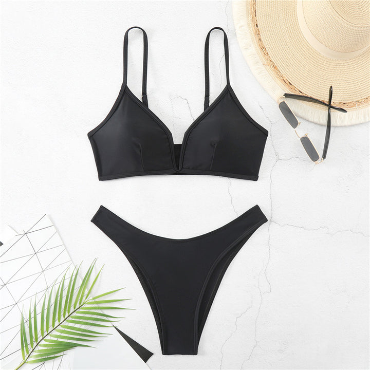 Damen Triangelbikini mit hoch geschnittenem Slip und verstellbaren Trägern Echo Archiv