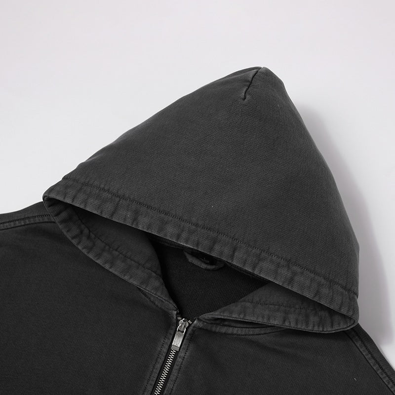 Herren Oversize Kapuzenjacke mit durchgehendem Reißverschluss, fleecegefüttert, Kängurutaschen & gerippten Bündchen Echoarchiv
