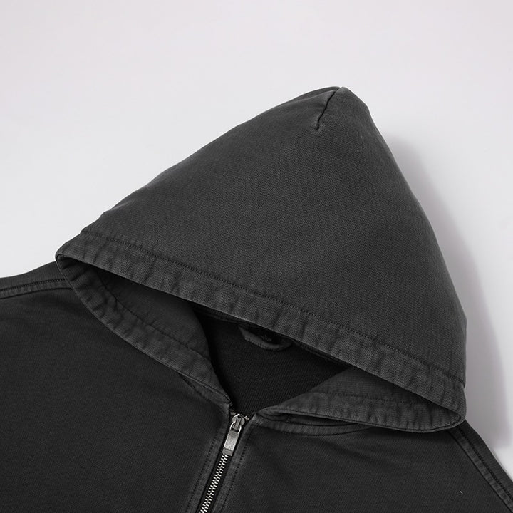 Herren Oversize Kapuzenjacke mit durchgehendem Reißverschluss, fleecegefüttert, Kängurutaschen & gerippten Bündchen Echoarchiv