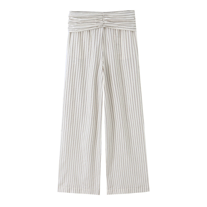 Damen Hochtaillierte weite Palazzohose mit Bindegürtel Echo Archiv
