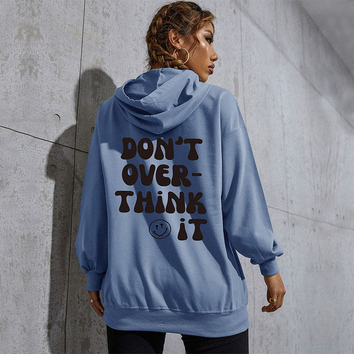 Damen Kapuzenpullover mit Statement-Backprint, Oversize‑Schnitt und gerippten Bündchen Echoarchiv