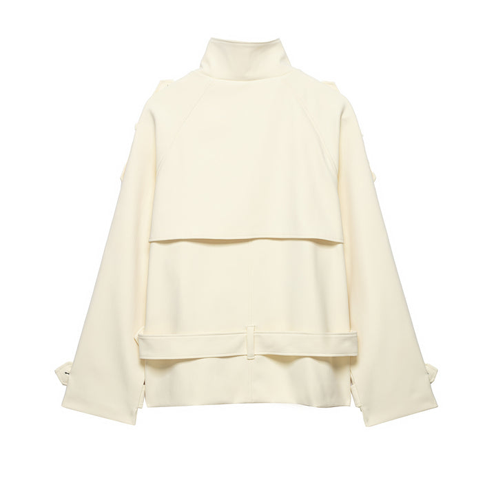 Damen Kurzjacke im Trenchcoat-Stil mit Doppelreiher und Taillengürtel Echo Archiv