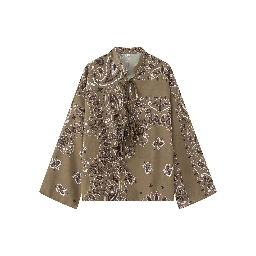 Damen Leichte Palazzo‑Schlafhose mit Paisley‑Print und elastischem Bund Echo Archiv
