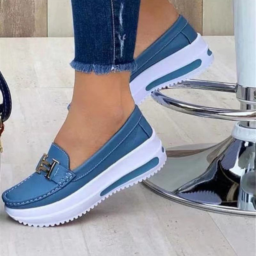 Damen  leichte Plateau-Slipper im Mokassinstil mit luftgepolsterter Gummisohle Echo Archiv