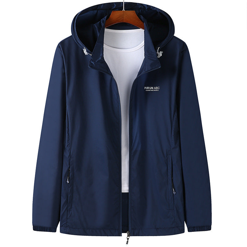 Herren Ultraleichte Packbare Kapuzen-Outdoorjacke mit Zwei-Wege-Reißverschluss – Taviero