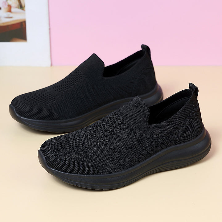 Damen nan atmungsaktiver Strick-Slipper mit viskoelastischer Innensohle und flexibler Gummilaufsohle Echo Archiv