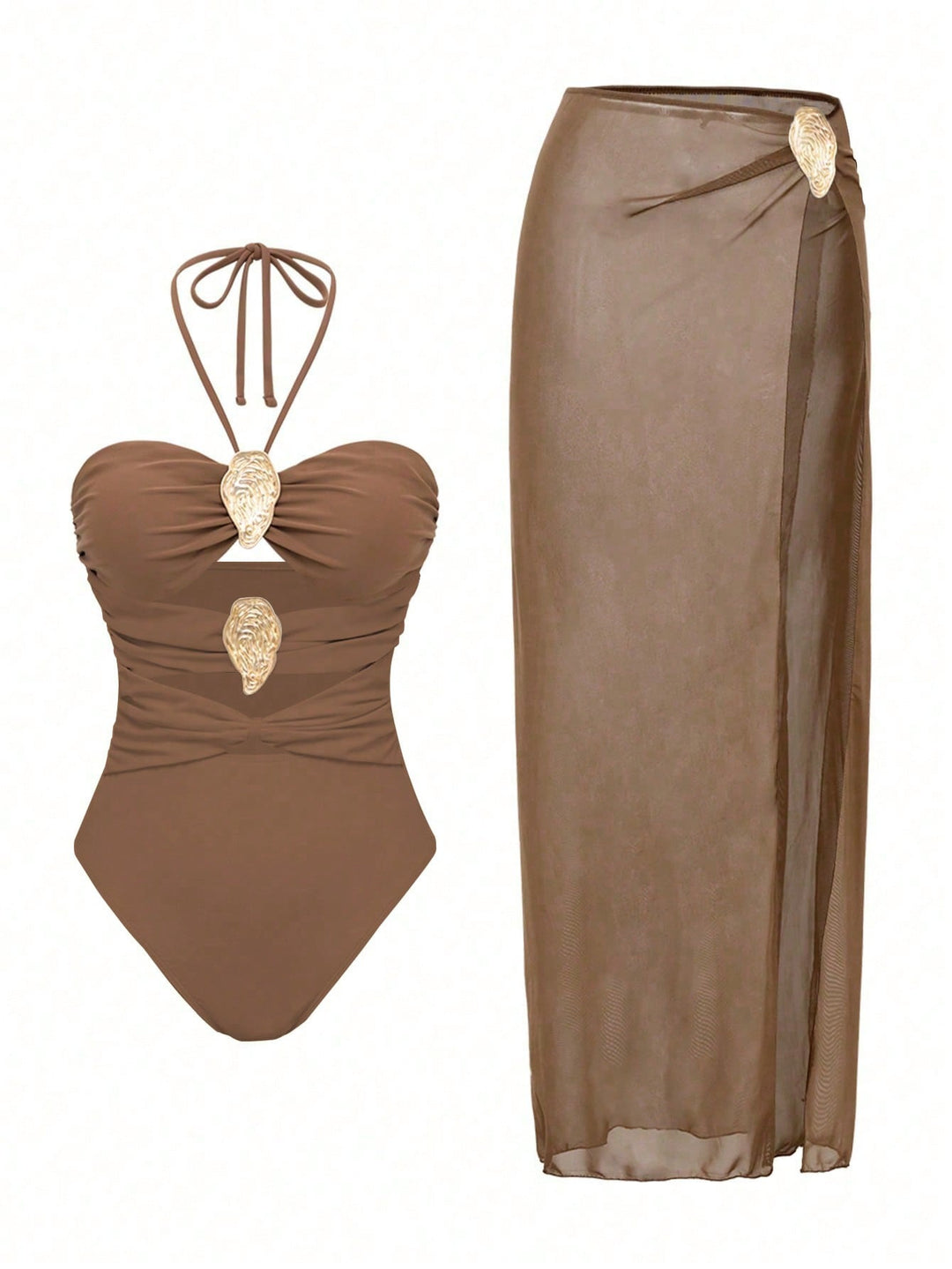 Damen Luxuriöser Badeanzug mit elegantem Überrock Echo Archiv