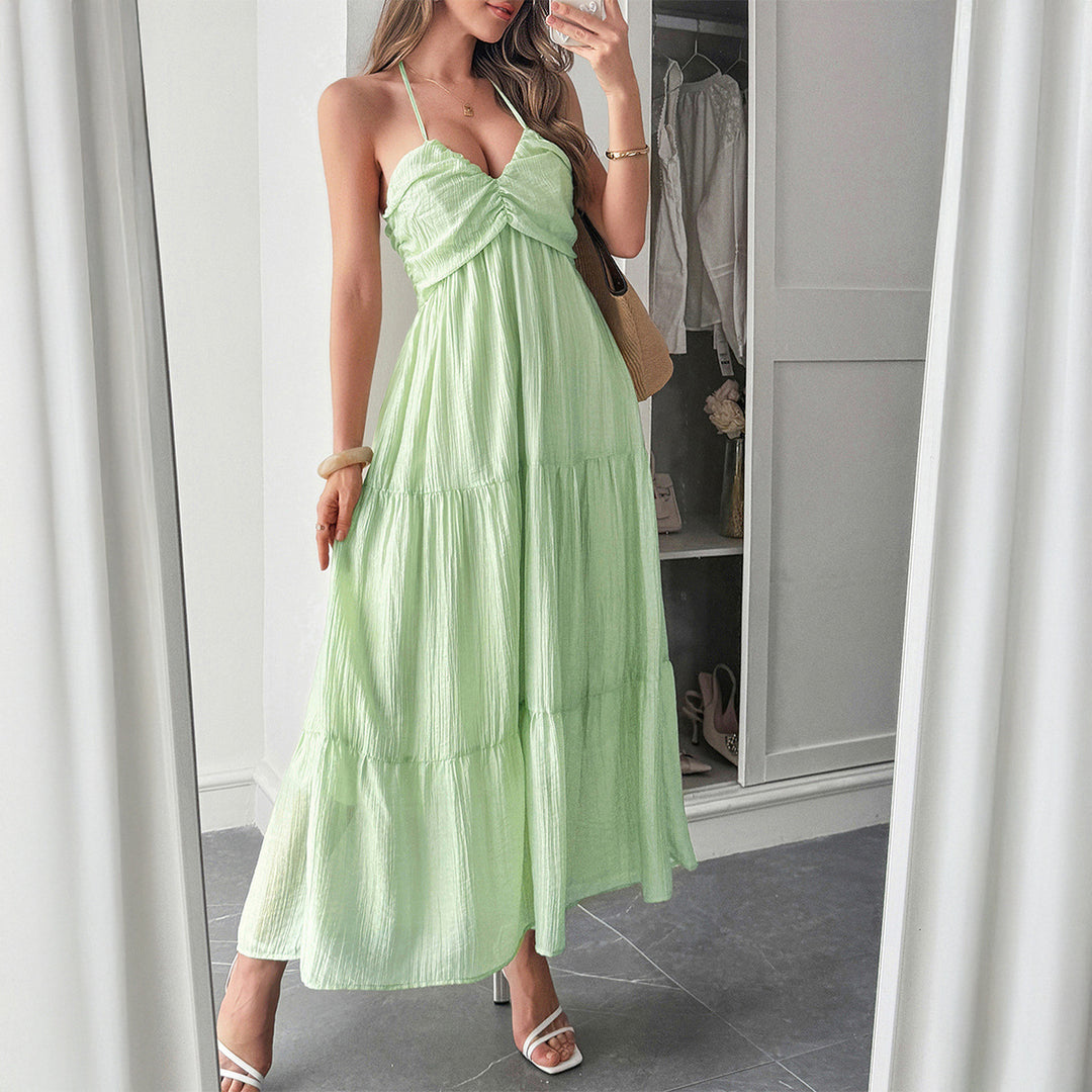 Damen Maxidress mit elegantem Rüschendesign und verstellbaren Spaghettiträgern Echo Archiv