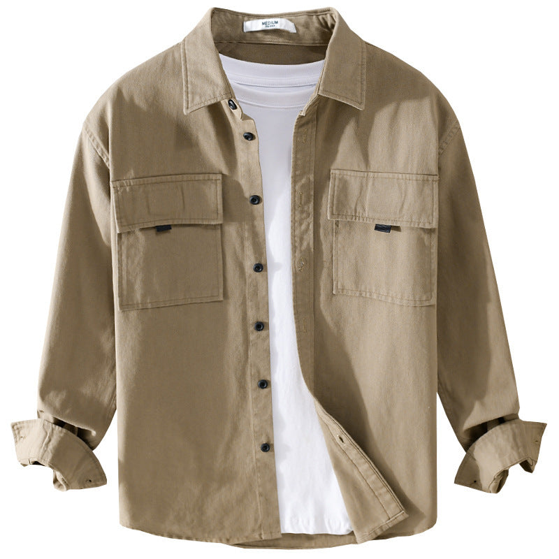 Herren Hemdjacke aus robustem Baumwolltwill mit zwei Brustklappen und Relaxed‑Fit Echoarchiv