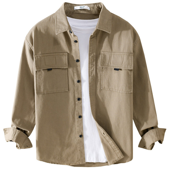Herren Hemdjacke aus robustem Baumwolltwill mit zwei Brustklappen und Relaxed‑Fit Echoarchiv