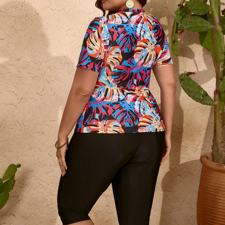 Damen Sportliches Oberteil mit floralem Design und lässigen Leggings Echo Archiv