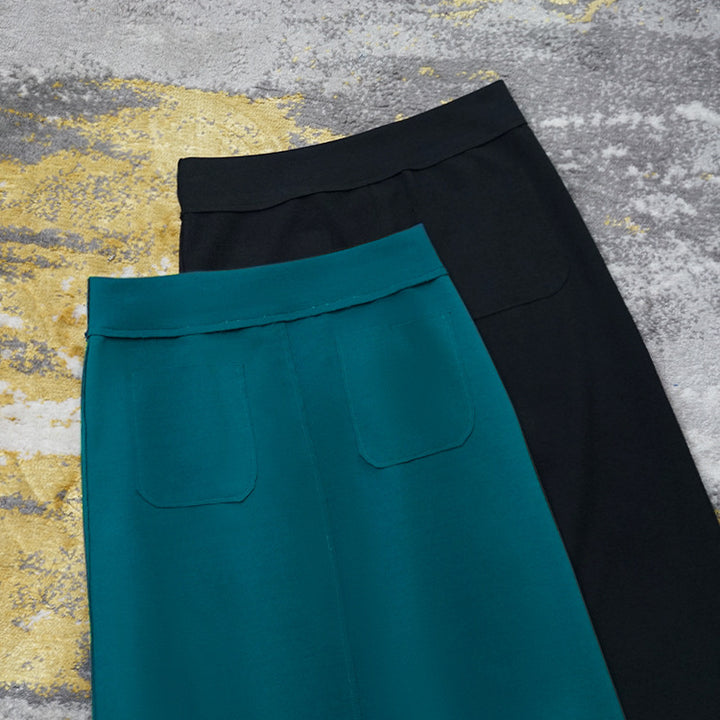 Damen Eleganter Maxirock mit vorderer Schlitzdetail Echoarchiv