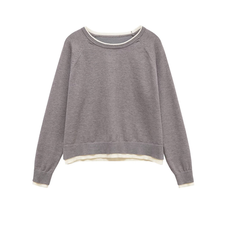 Damen Feinstrick-Pullover mit Lagenoptik, Rundhalsausschnitt und Raglanärmeln Echoarchiv