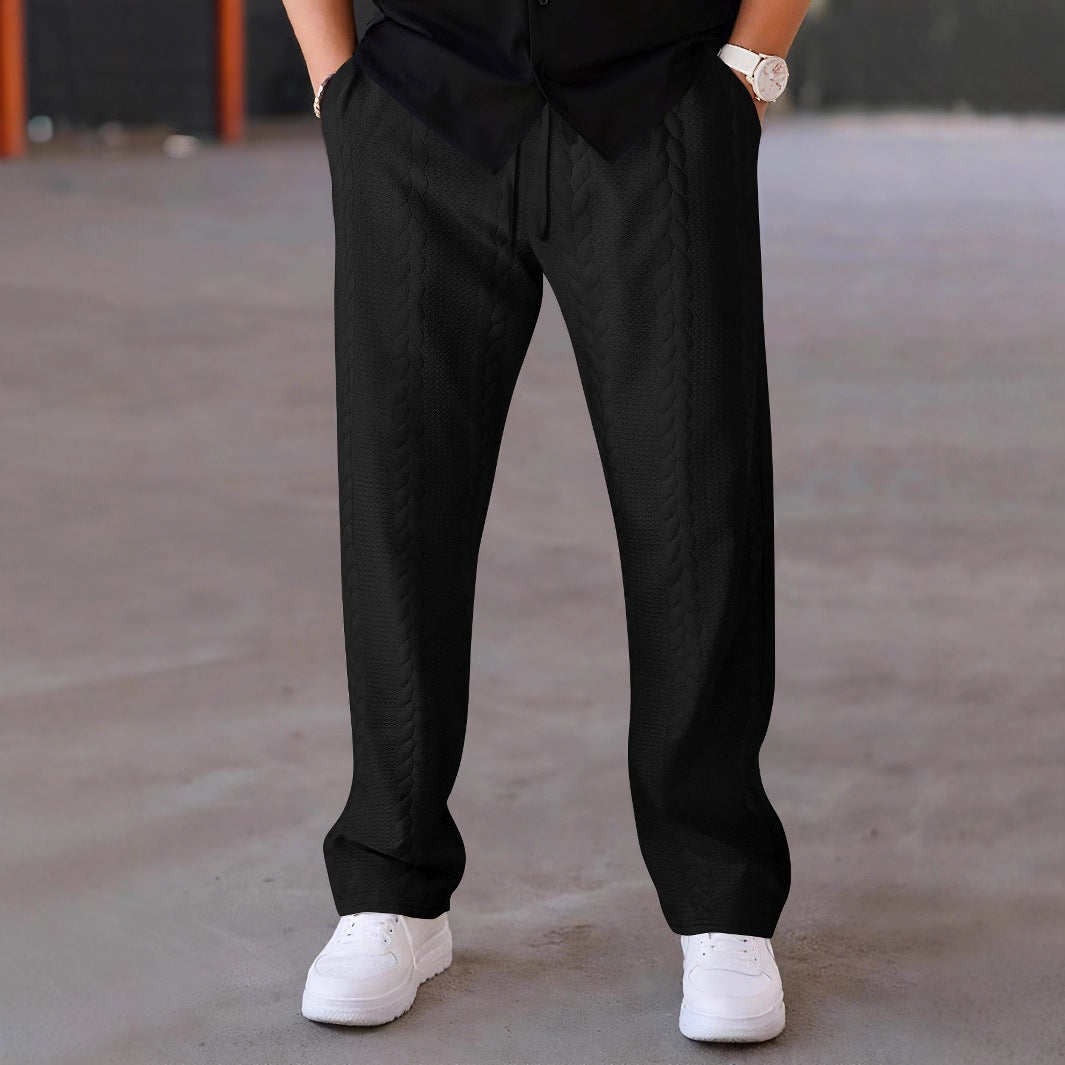 Herren Freizeit-Hose mit innovativem Textilmuster und elastischem Bund Echoarchiv