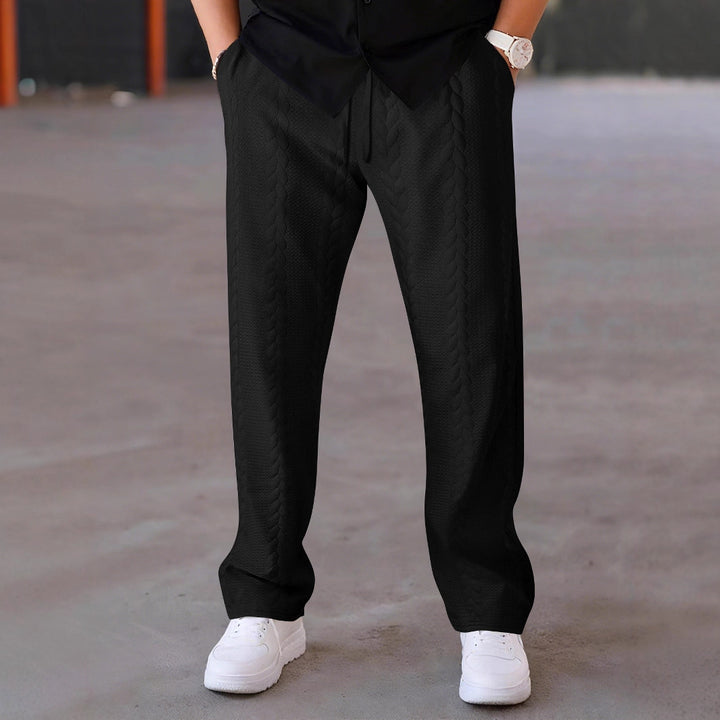 Herren Freizeit-Hose mit innovativem Textilmuster und elastischem Bund Echoarchiv