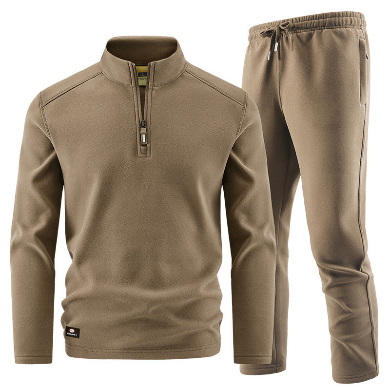 Herren Fleece-Trainingsset mit Stehkragen und Elastikbund Echo Archiv