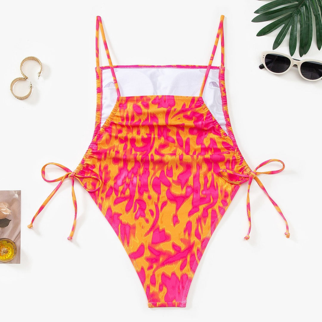 Damen Schwimmanzug mit kreativem floralen Muster und verstellbaren Trägern Echo Archiv