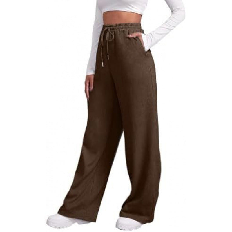 Damen nan fließende High-Waist Palazzo-Loungehose aus leichtem Jersey mit Elastikbund und praktischen Eingrifftaschen Echo Archiv