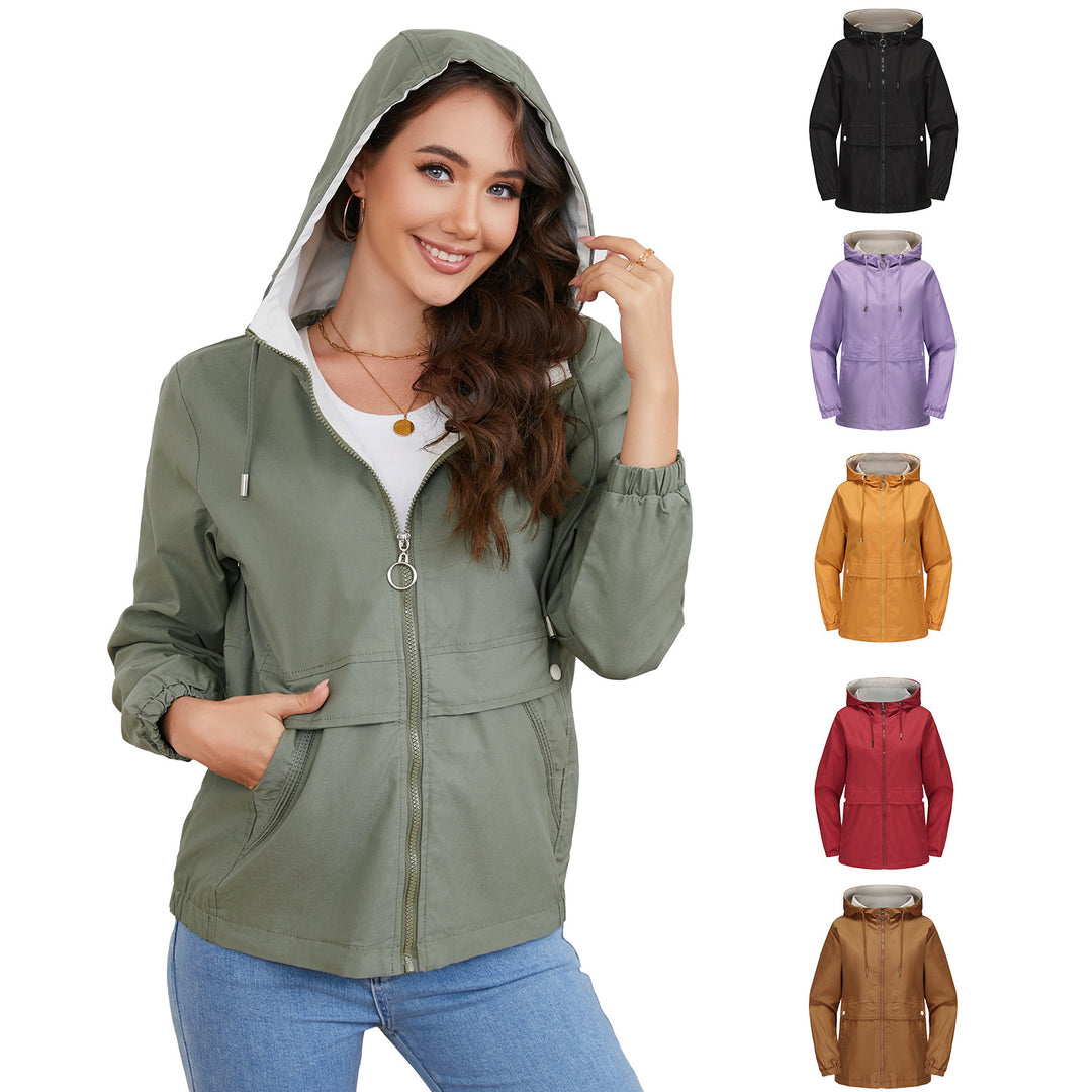 Damen nan leichter wasserabweisender Kapuzenparka mit Tunnelzug, Ringzipper und verdeckter Druckknopfleiste Echo Archiv