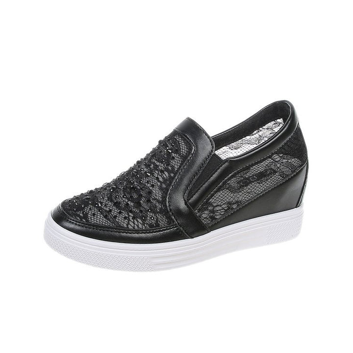 Damen Slip-On Keil-Sneaker mit funkelnden Ziersteinen und elastischen Seiteneinsätzen Echo Archiv