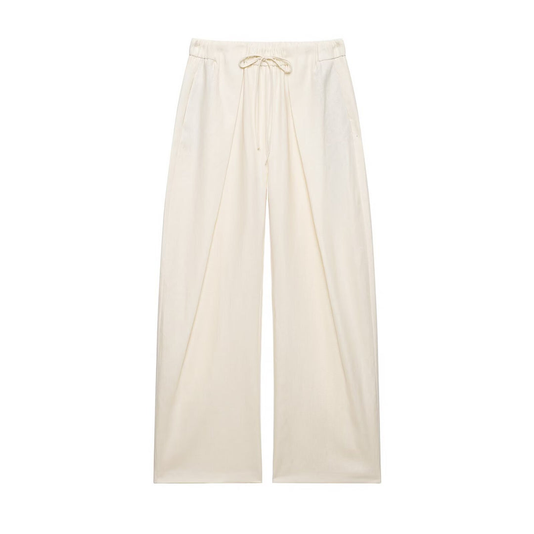 Damen Kurzblazer mit Stehkragen und weite Palazzo-Hose mit Kordelzug Echo Archiv