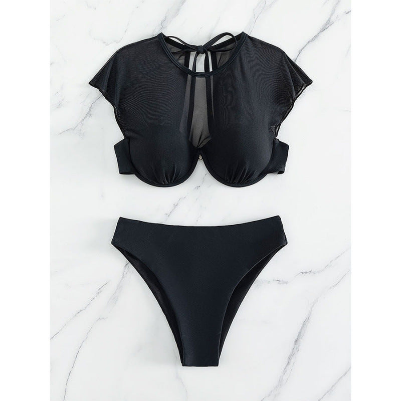 Damen Bikini-Set mit elegantem Crop-Top und hoch geschnittenem Slip Echo Archiv