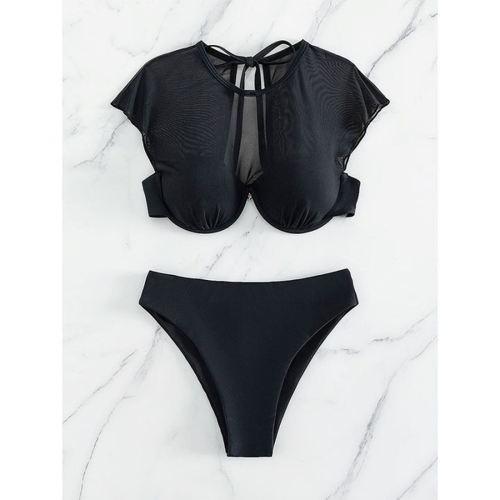 Damen Bikini-Set mit elegantem Crop-Top und hoch geschnittenem Slip Echo Archiv