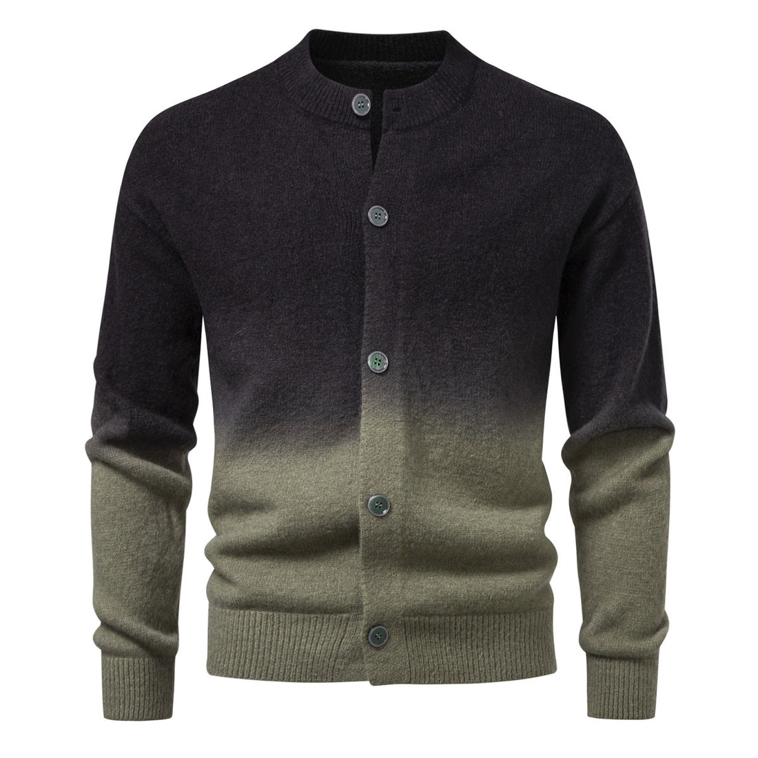 Herren Feiner Button-Cardigan mit Ombre-Farbverlauf und Stehkragen Echo Archiv