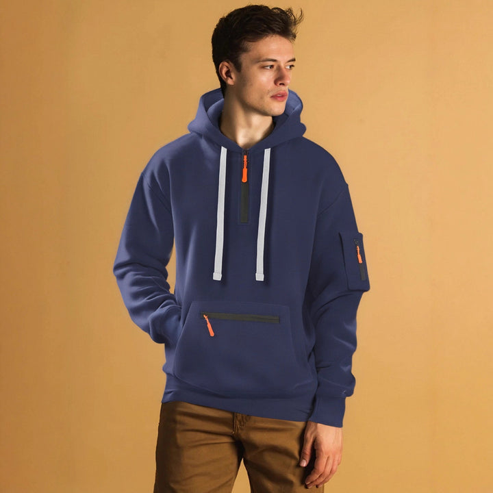 Herren sportlicher Hoodie mit praktischen Taschen und modischem Reißverschluss Echoarchiv