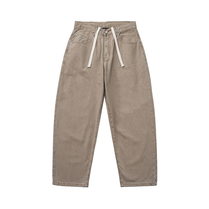 Herren Weite Baggy-Jeans aus gewaschener Denim mit elastischem Kordelzugbund Echoarchiv