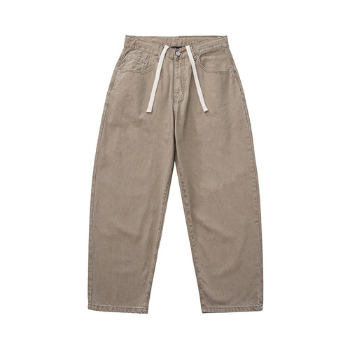 Herren Weite Baggy-Jeans aus gewaschener Denim mit elastischem Kordelzugbund Echoarchiv