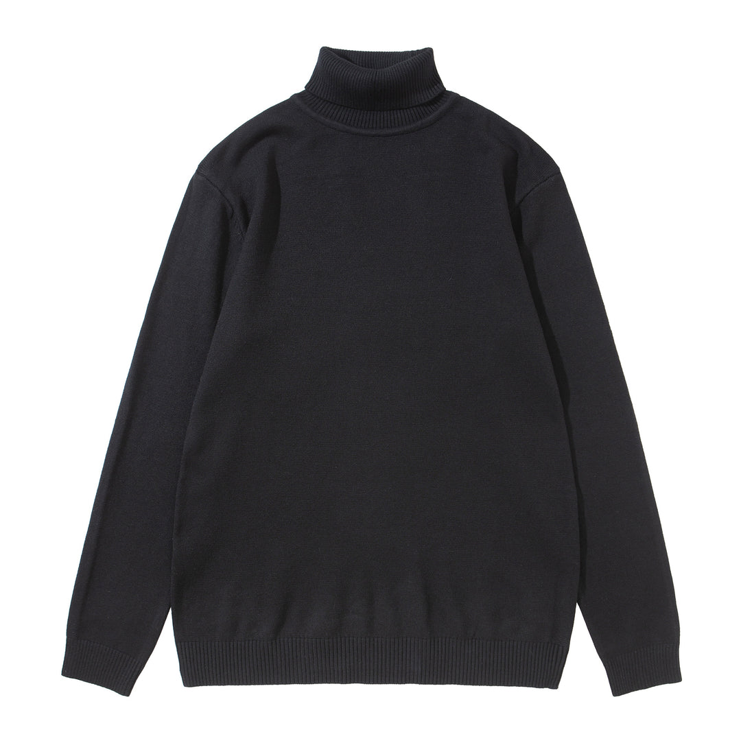 Unisex Rollkragenpullover aus feinem Feinstrick mit geripptem Kragen und überschnittener Schulter Echoarchiv