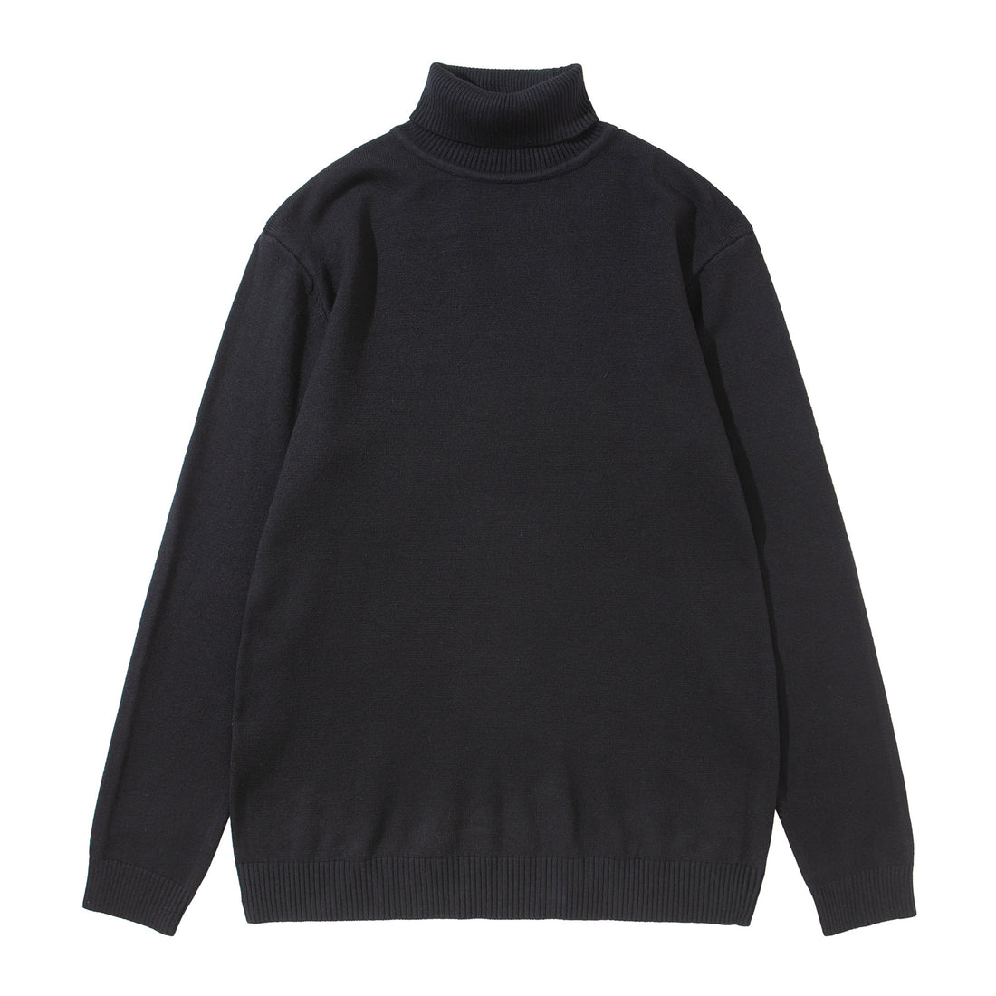 Unisex Rollkragenpullover aus feinem Feinstrick mit geripptem Kragen und überschnittener Schulter Echoarchiv