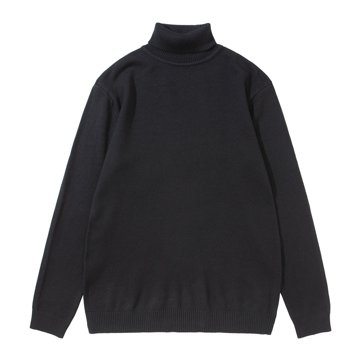 Unisex Rollkragenpullover aus feinem Feinstrick mit geripptem Kragen und überschnittener Schulter Echoarchiv