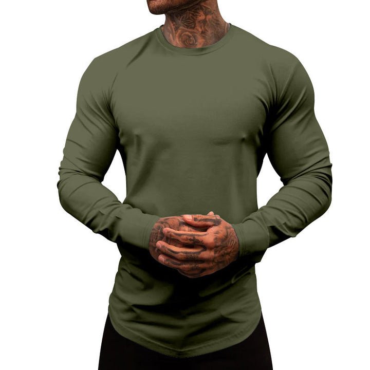 Herren Langarmshirt aus weichem, elastischem Baumwollmix mit Rundhalsausschnitt Echoarchiv