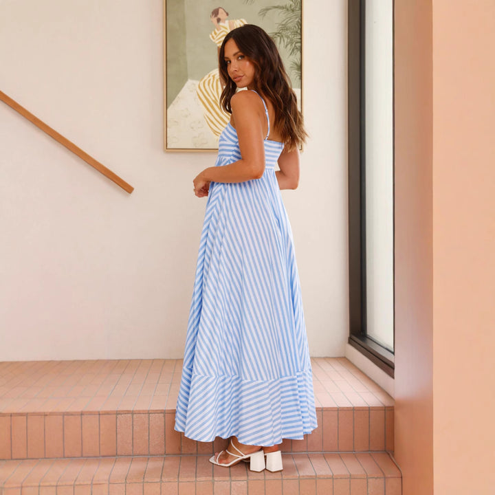 Damen Maxikleid mit schmalen Trägern und asymmetrischem Rock Echo Archiv