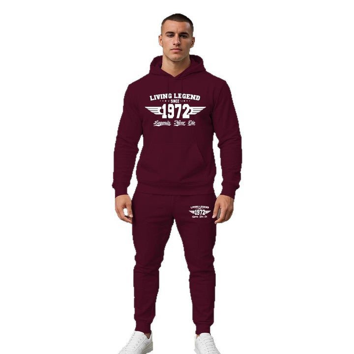 Herren Hoodie und Jogginghose Set mit modernem Druck Echoarchiv