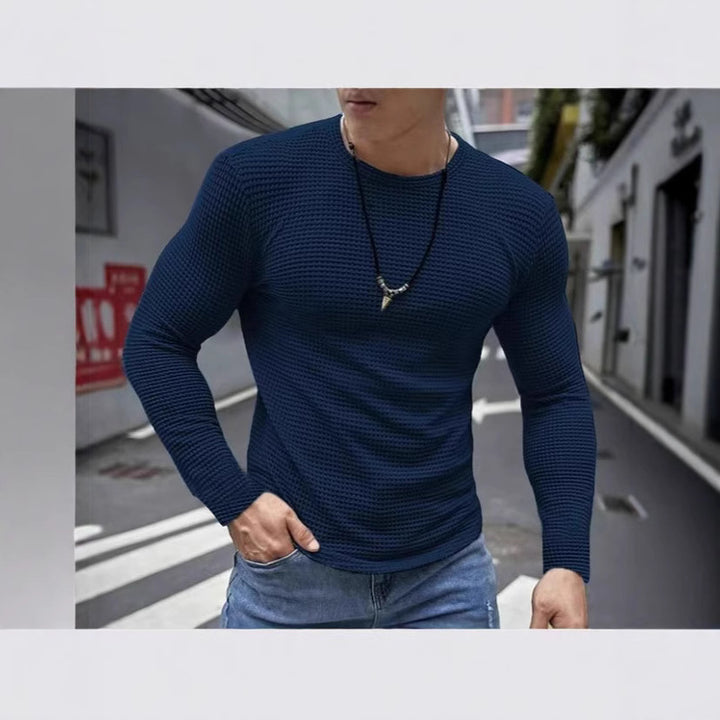 Herren Langarmshirt mit strukturierter Oberfläche und modernem Fit Echoarchiv