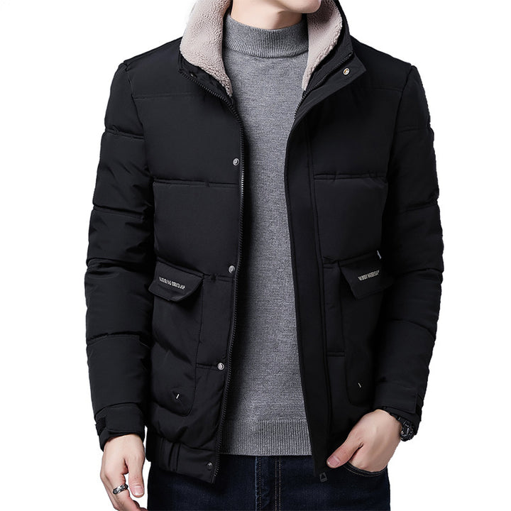 Herren gesteppte Winterjacke mit hochschützendem Kragen und praktischen Taschen Echoarchiv