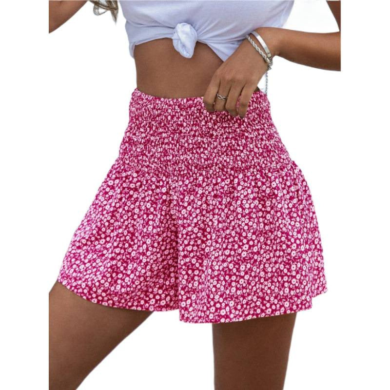 Damen Shorts mit elastischem Taillenbund und floralem Design Echo Archiv