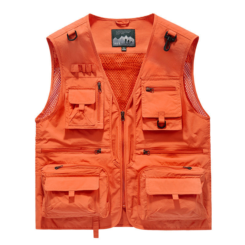 Unisex Multitaschen-Utility-Weste mit Mesh-Einsätzen und Frontreißverschluss Echo Archiv