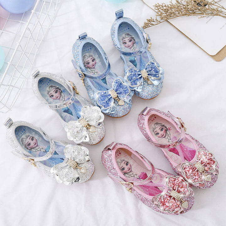 Mädchen Glitzernde Ballerinas mit dekorativer Blumenapplikation Echo Archiv