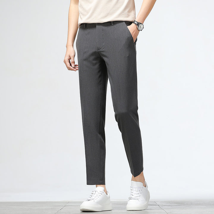 Herren bequeme Chinohose mit schmalem Schnitt und elastischem Bund Echoarchiv