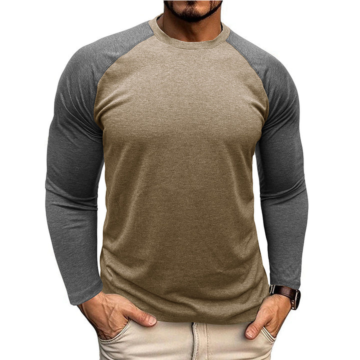 Herren Raglan-Langarmshirt aus atmungsaktivem Baumwollmix mit Kontrastärmeln Echoarchiv