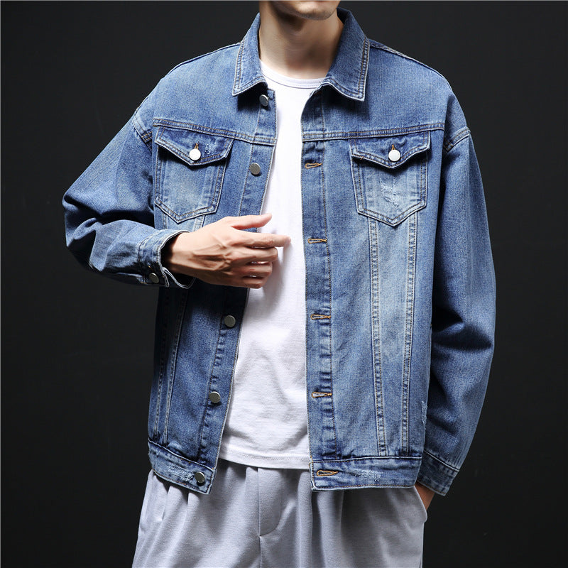 Herren klassische Denim-Jacke mit kontrastierenden Nähten Echoarchiv