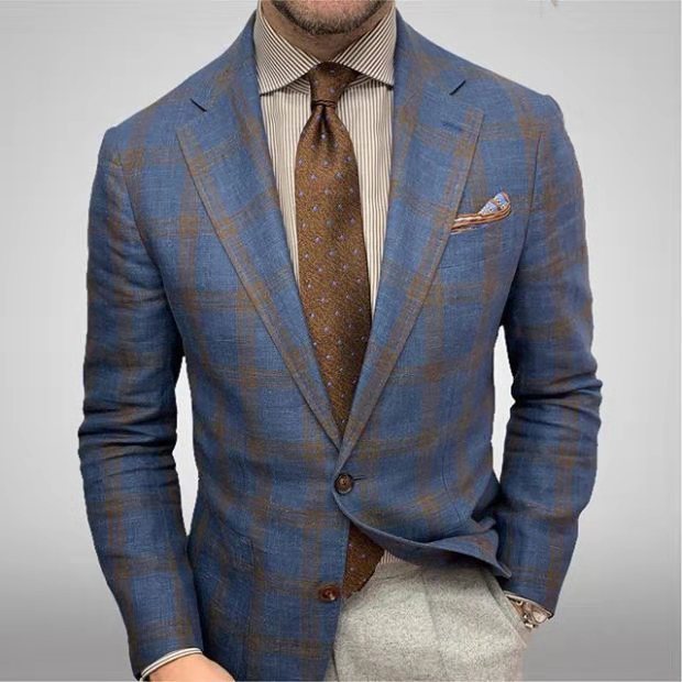 Herren eleganter Karoanzug Echoarchiv