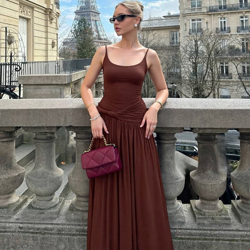 Damen Elegantes Maxikleid mit figurbetonendem Oberteil und weiten Rock Echo Archiv