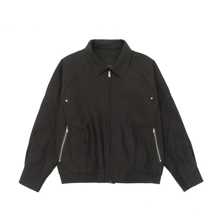 Herren Boxy-Übergangsjacke mit Hemdkragen, Raglanärmeln und Reißverschlusstaschen Echoarchiv